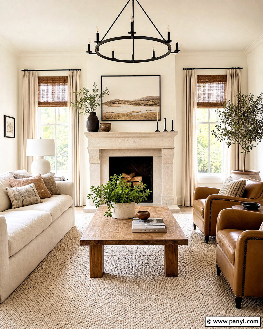 Whisper White Living Room With Natural Wood - 20 whisper white behr ideas
