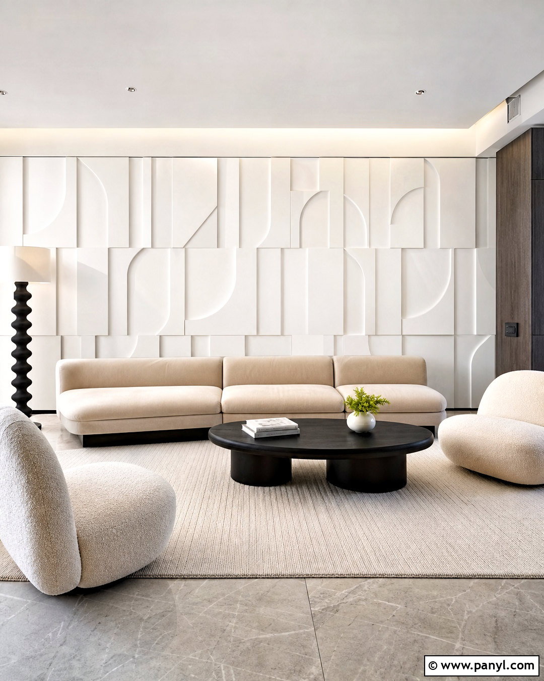 White 3D Panel Feature Wall - 20 white feature wall ideas