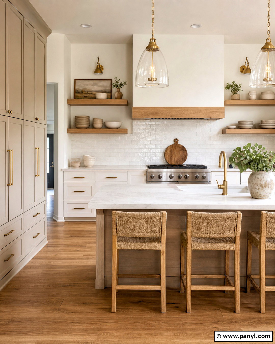 White And Beige Kitchen With Open Shelving - 20 white and beige kitchen ideas
