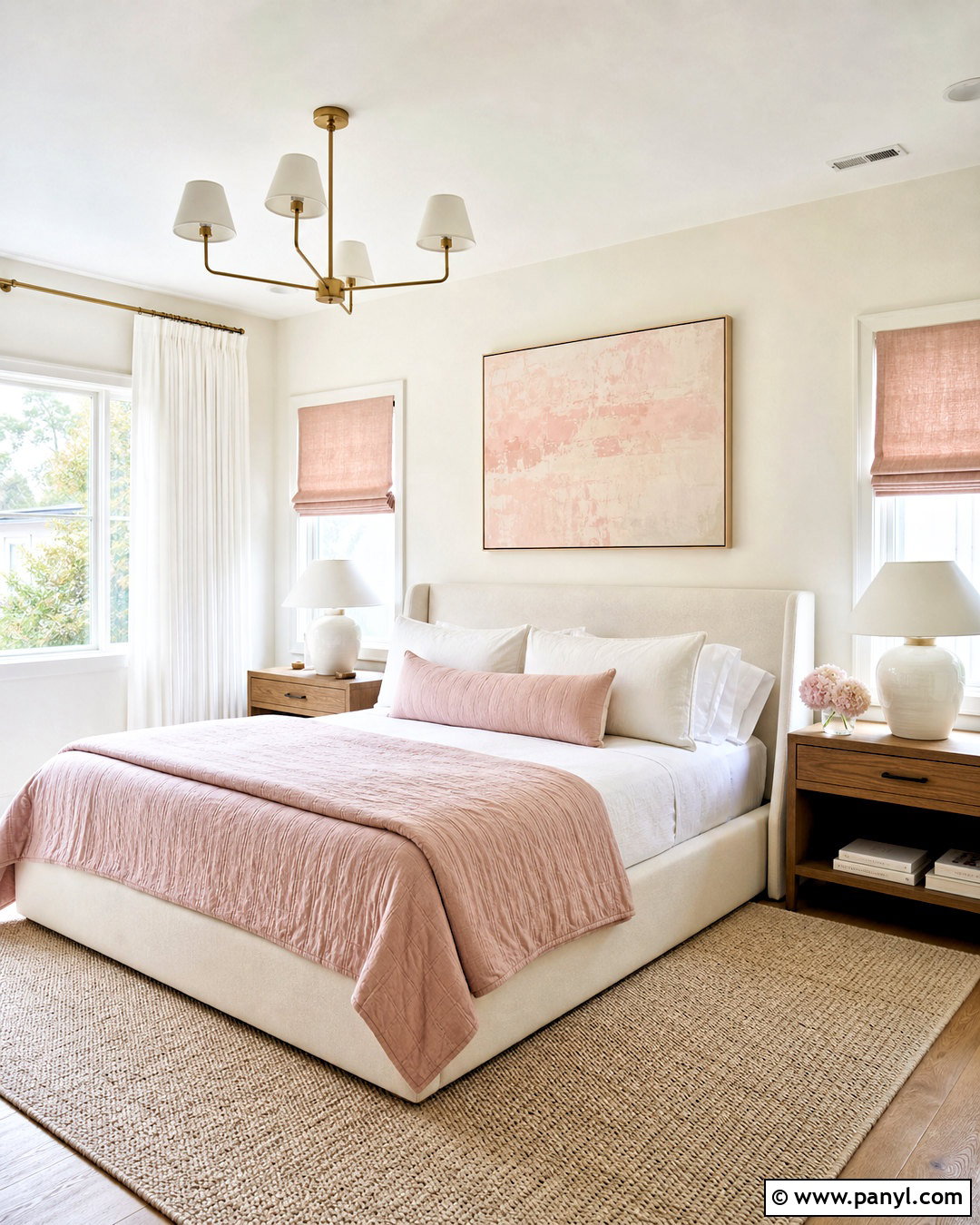 White And Blush Pink Bedroom - 20 white colour ideas