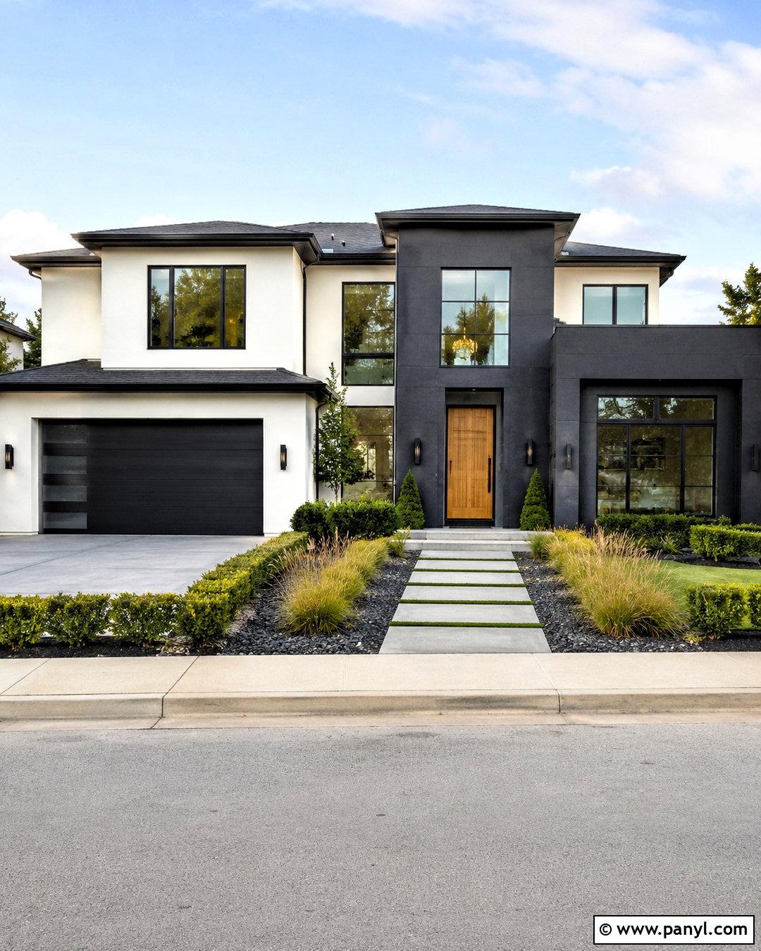 White And Charcoal Outer Wall - 20 outer wall colour combination ideas