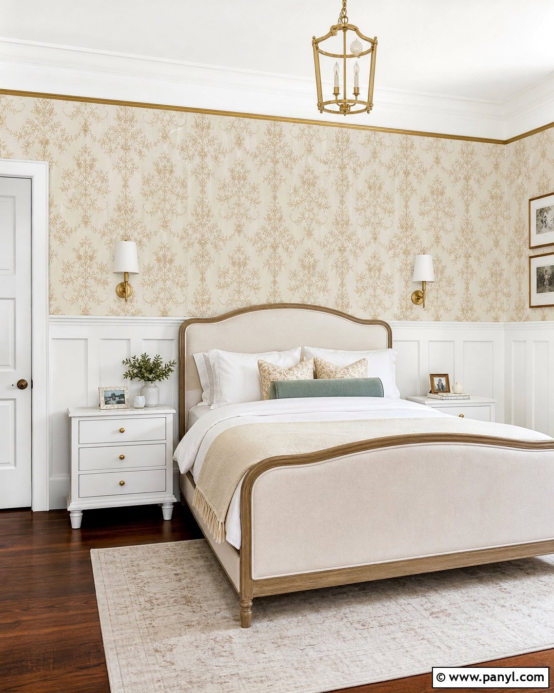 White And Gold Board And Batten Wall - 30 white and gold wall ideas