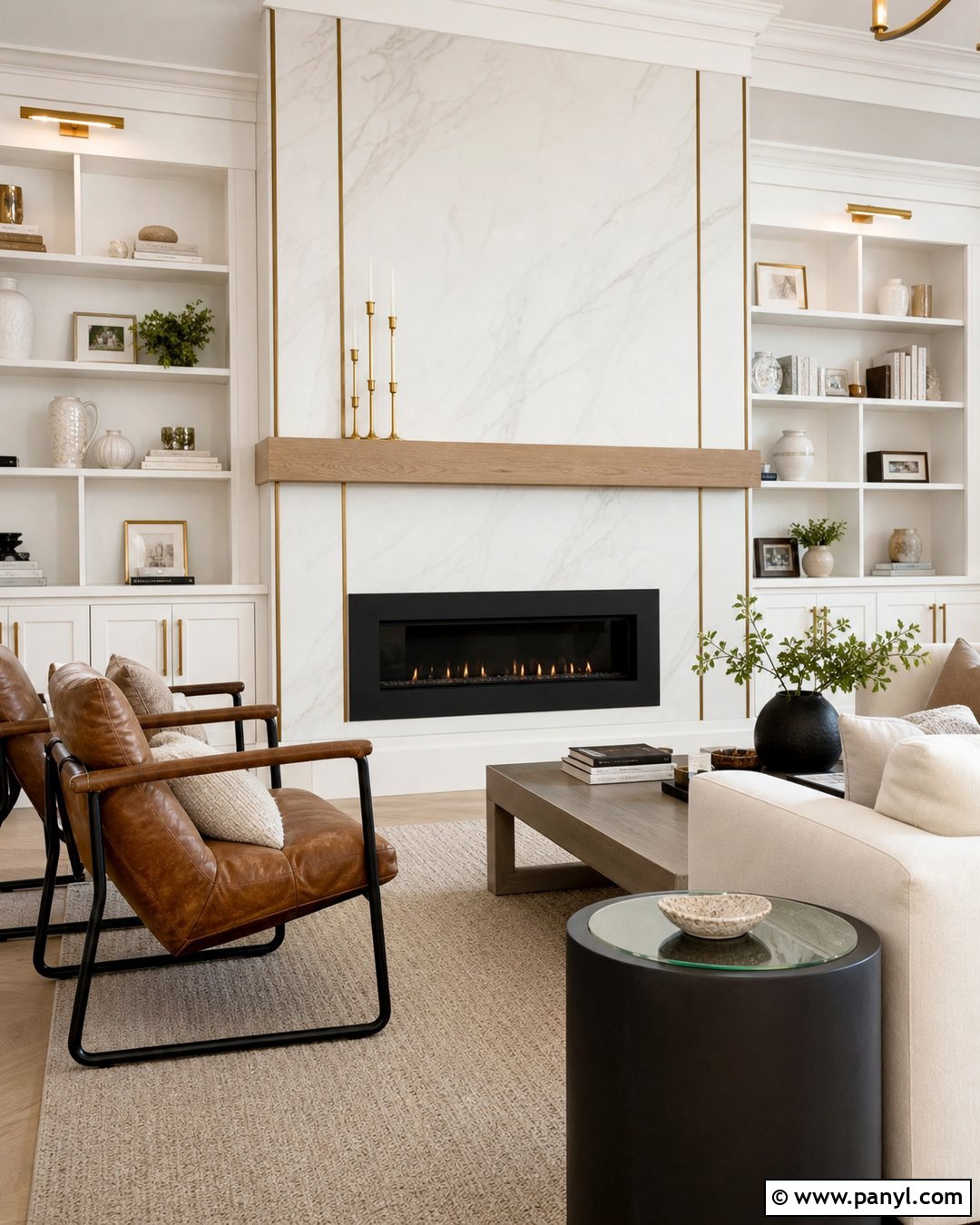 White And Gold Fireplace Wall - 30 white and gold wall ideas