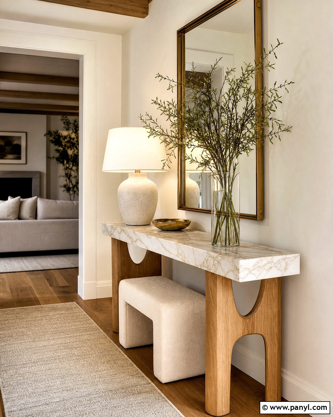 White And Gold Marble Console Table - 20 white and gold marble ideas