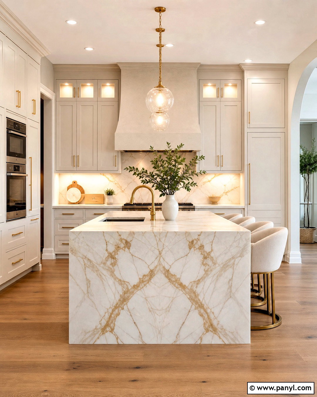 White And Gold Marble Kitchen Island - 20 white and gold marble ideas