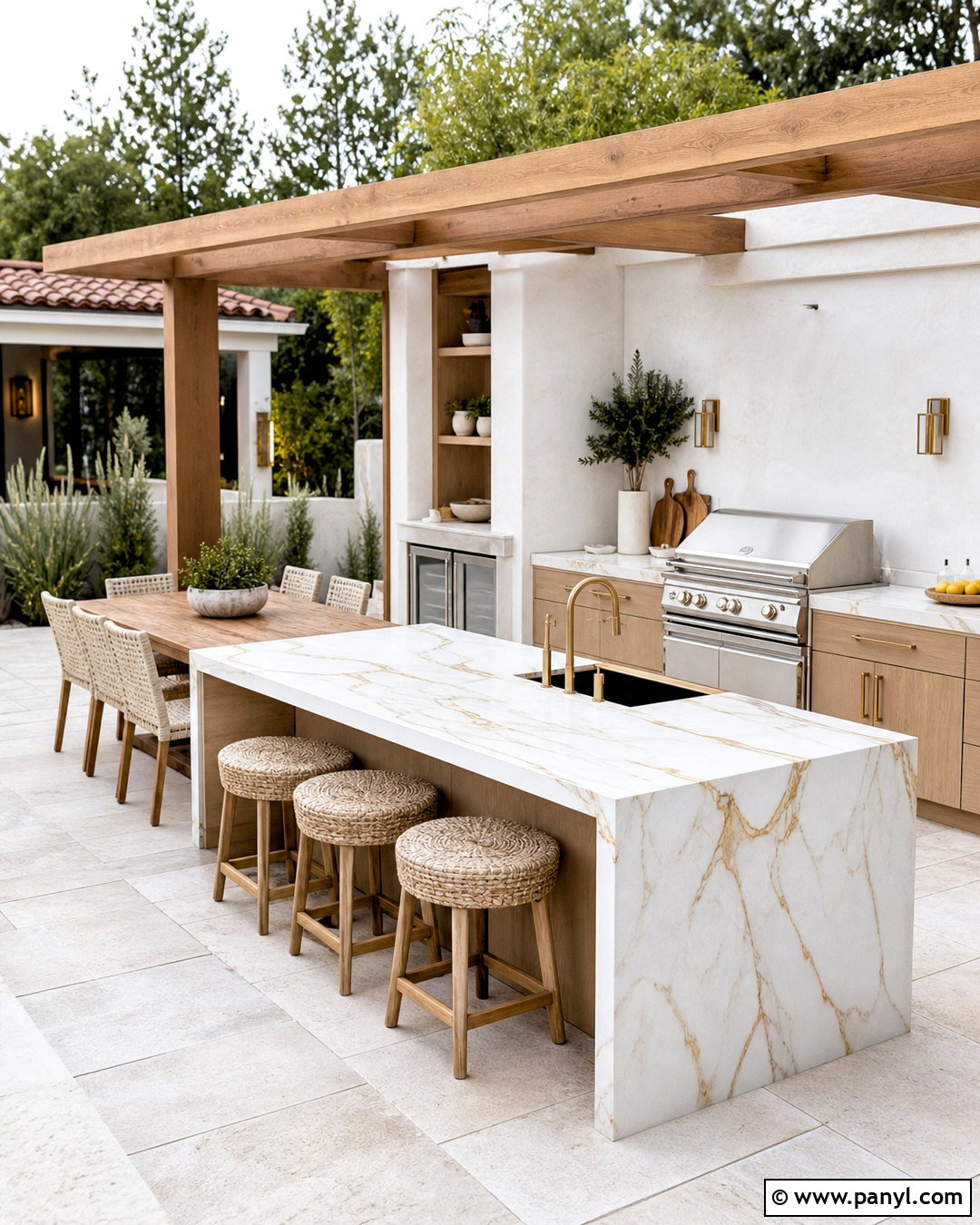 White And Gold Marble Outdoor Kitchen - 20 white and gold marble ideas