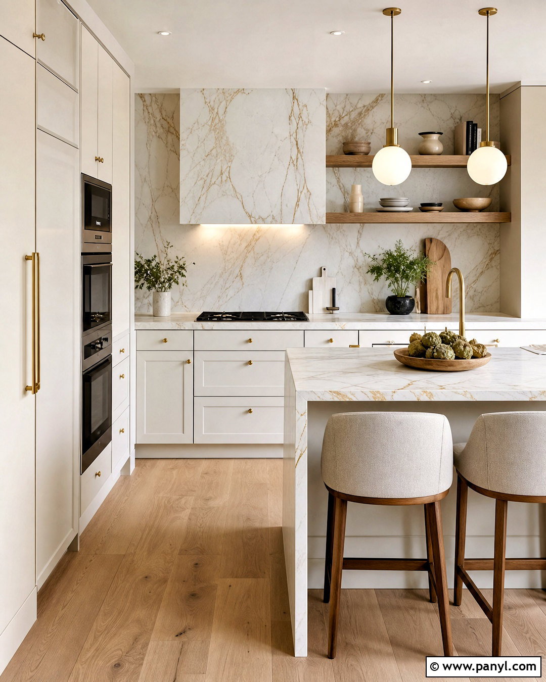 White And Gold Marble Small Kitchen - 20 white and gold marble ideas