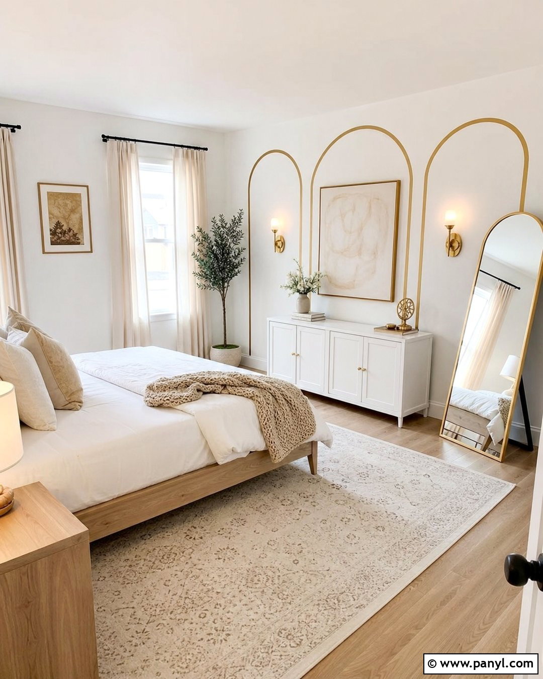 White And Gold Rental Wall - 30 white and gold wall ideas
