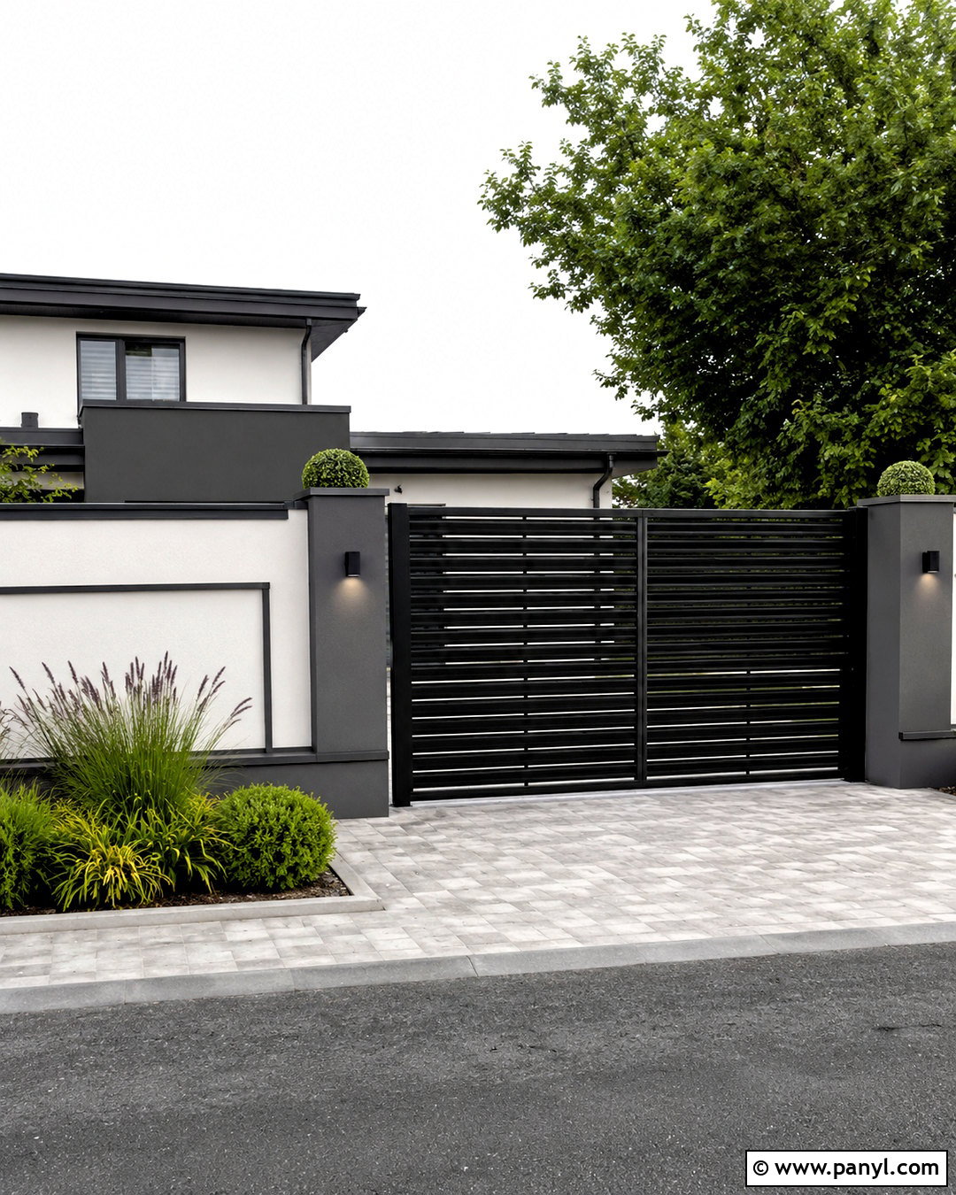 White And Gray Compound Wall - 20 compound wall painting ideas