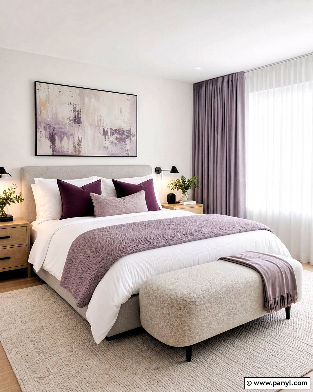 White And Lavender Bedroom - 20 white colour ideas