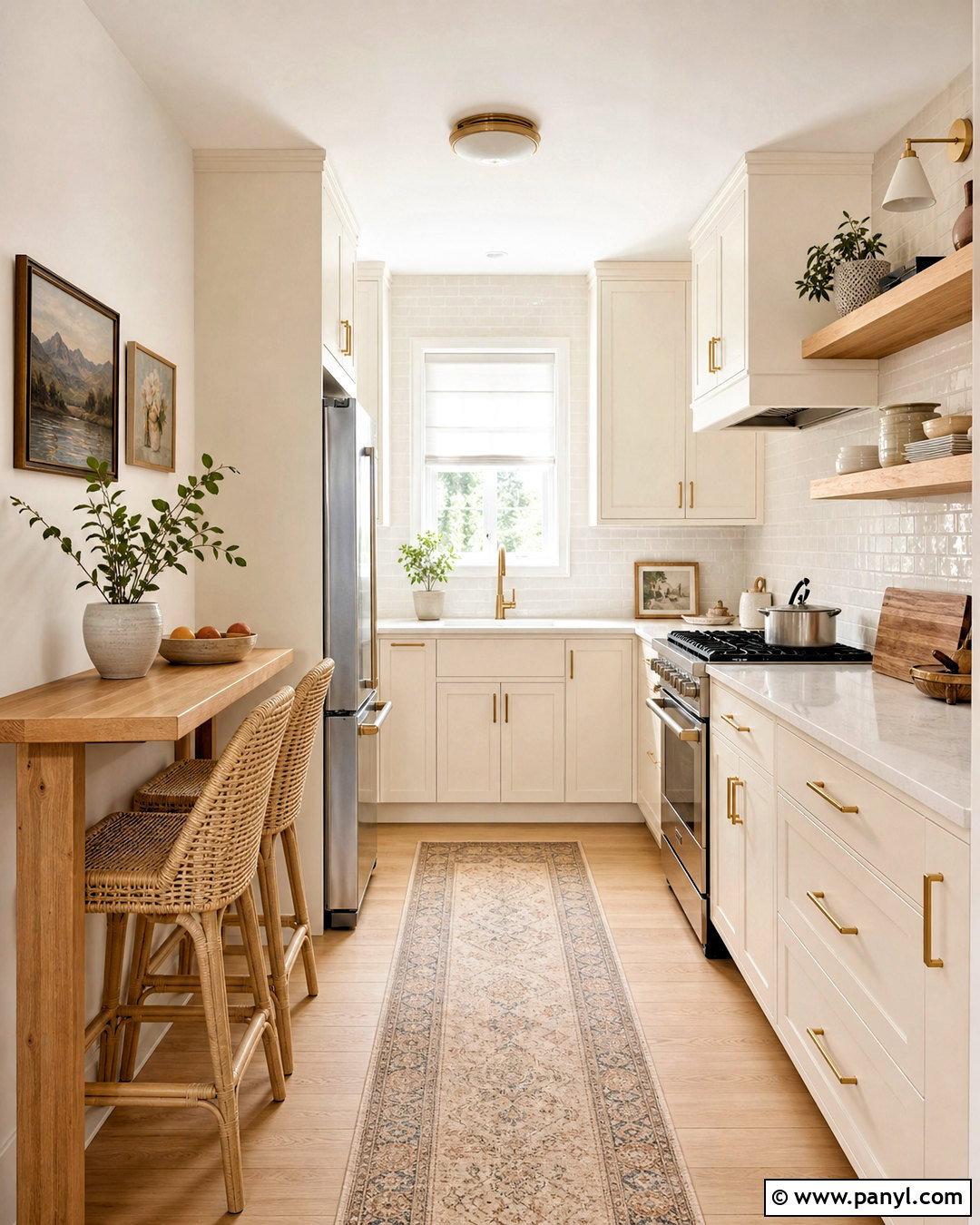 White And Light Oak Small Kitchen - 20 small kitchen colors schemes