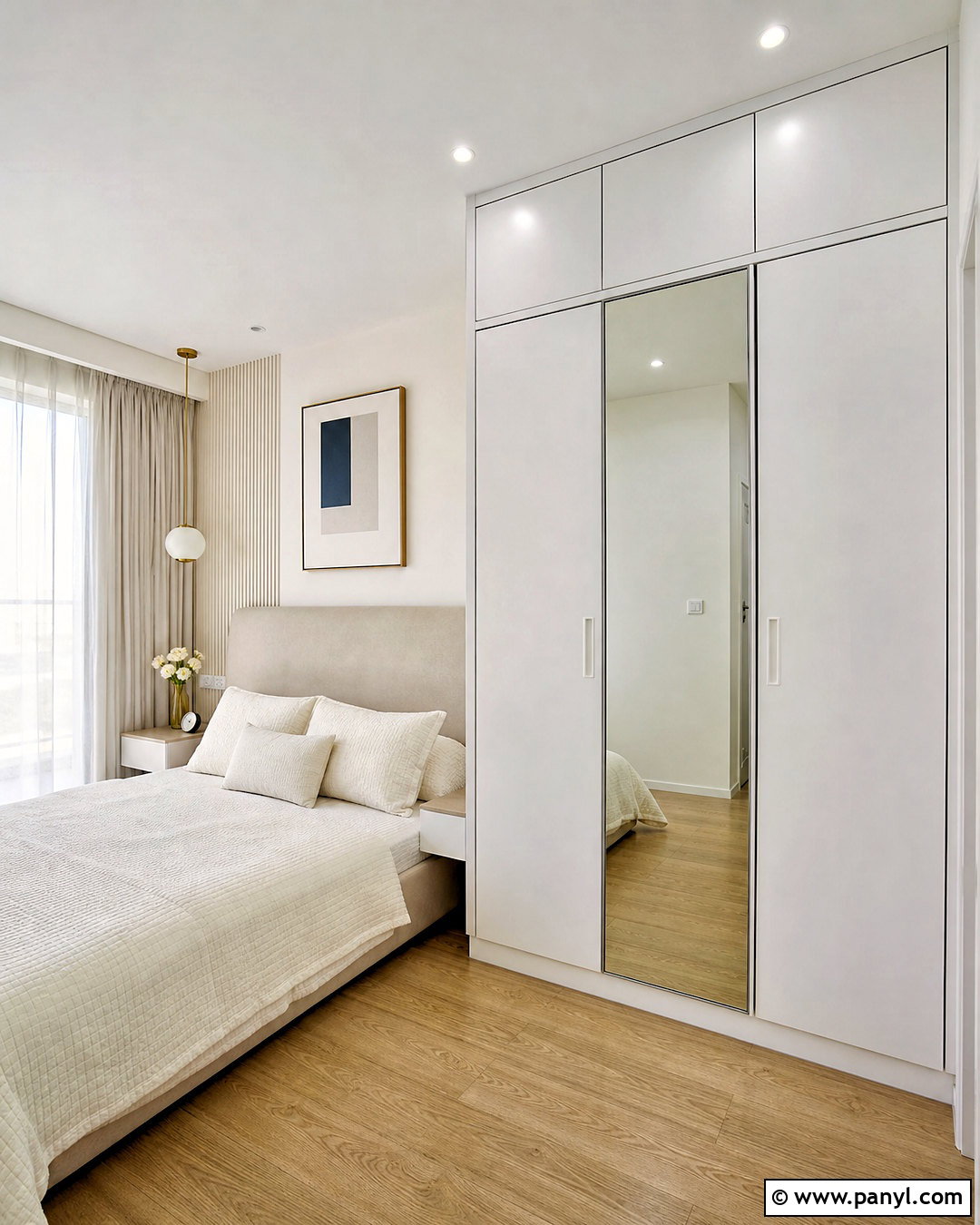 White And Mirror Almirah - 20 almirah color ideas