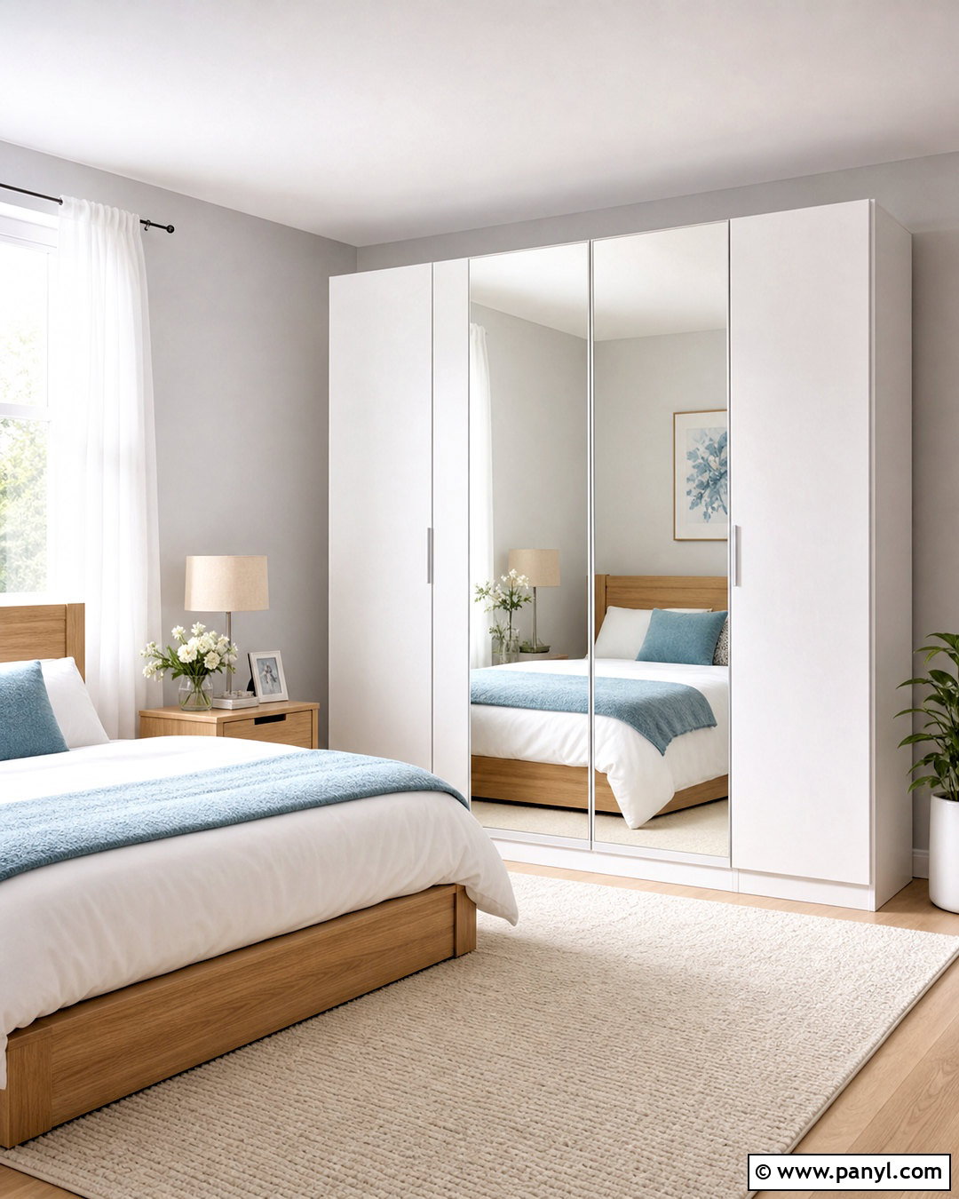 White And Mirror Wardrobe - 20 wardrobe colour ideas bedrooms