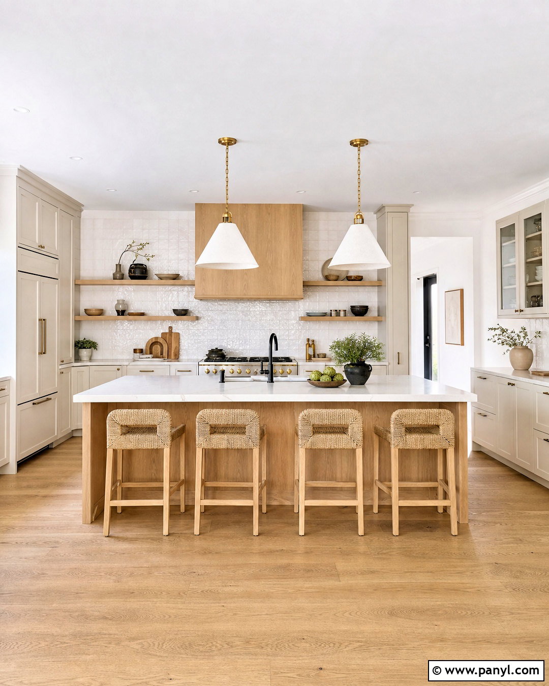 White And Natural Wood Kitchen - 20 white colour ideas