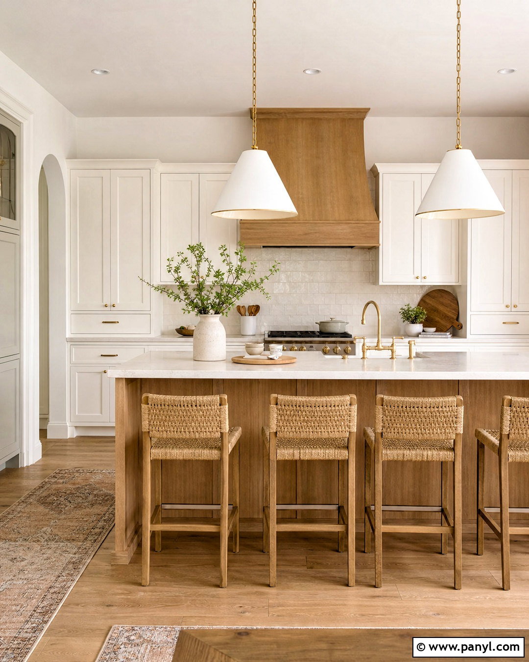 White And Natural Wood Kitchen Color Scheme - 20 kitchen colors schemes paint ideas