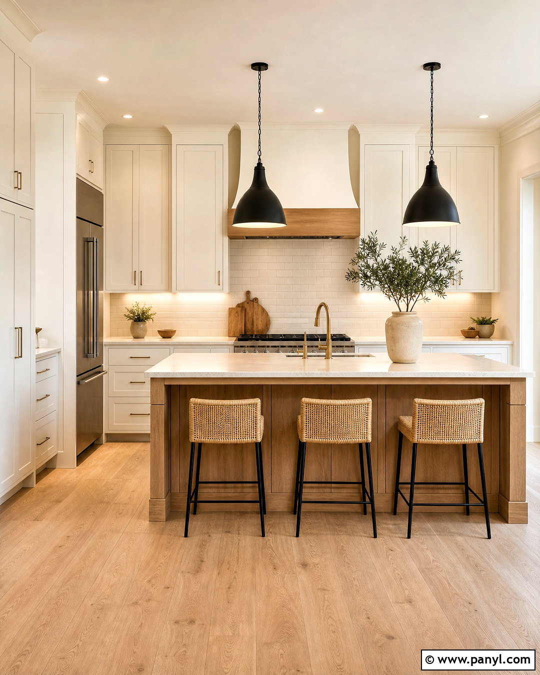 White And Natural Wood Kitchen - 20 kitchen color combinations ideas