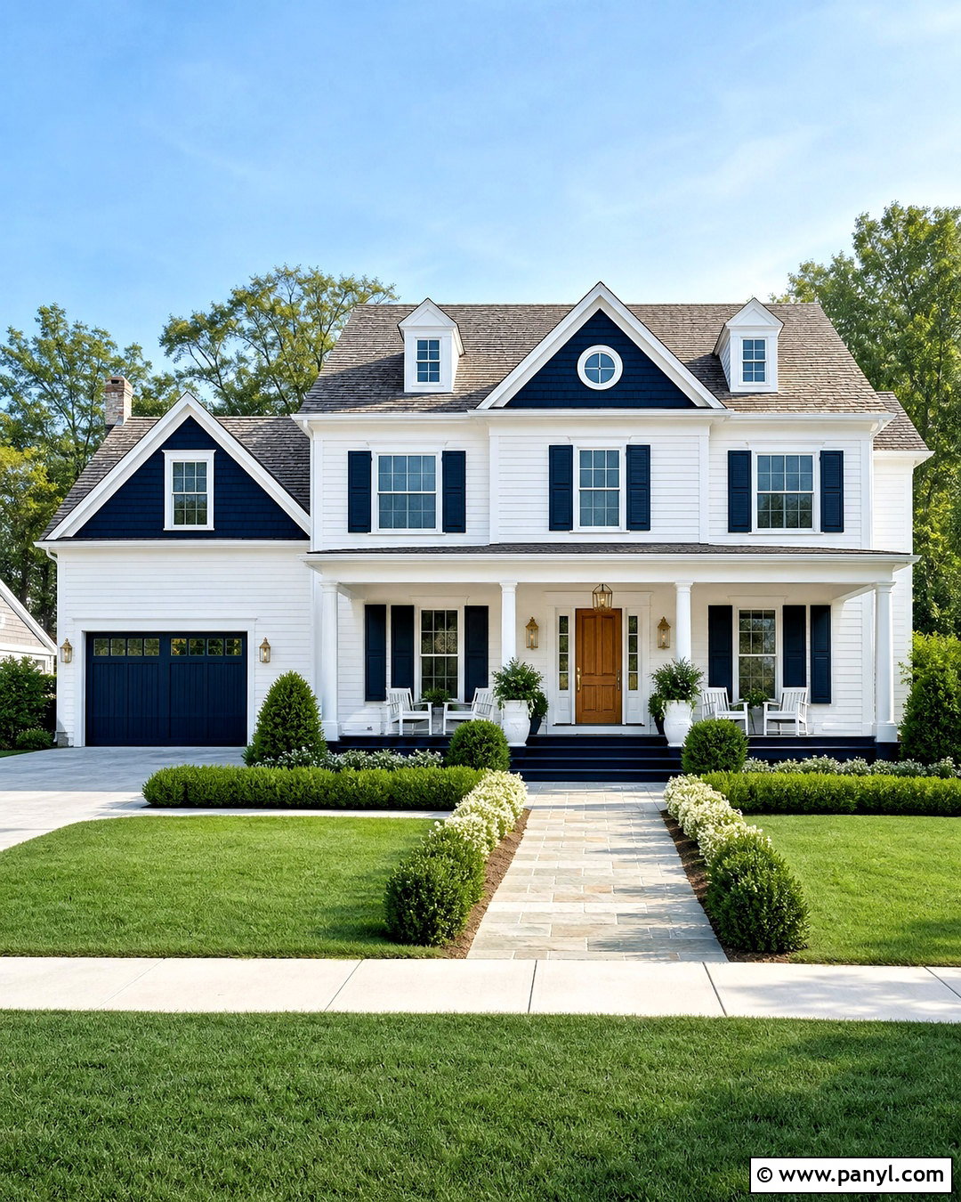 White And Navy Exterior Wall Color Combination - 20 exterior wall colour combinations