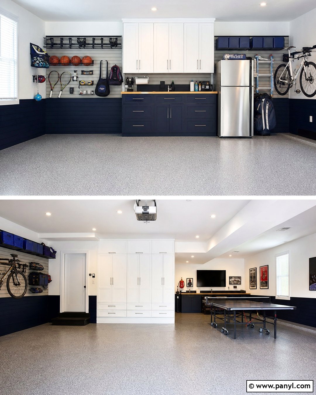 White And Navy Garage Walls - 30 Garage Wall Colors
