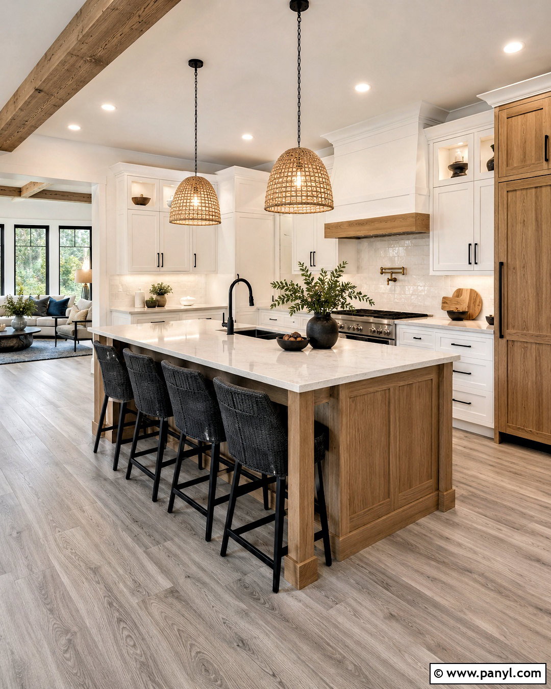 White And Oak Cabinets With Light Grey Floors - 20 light grey floors kitchen ideas