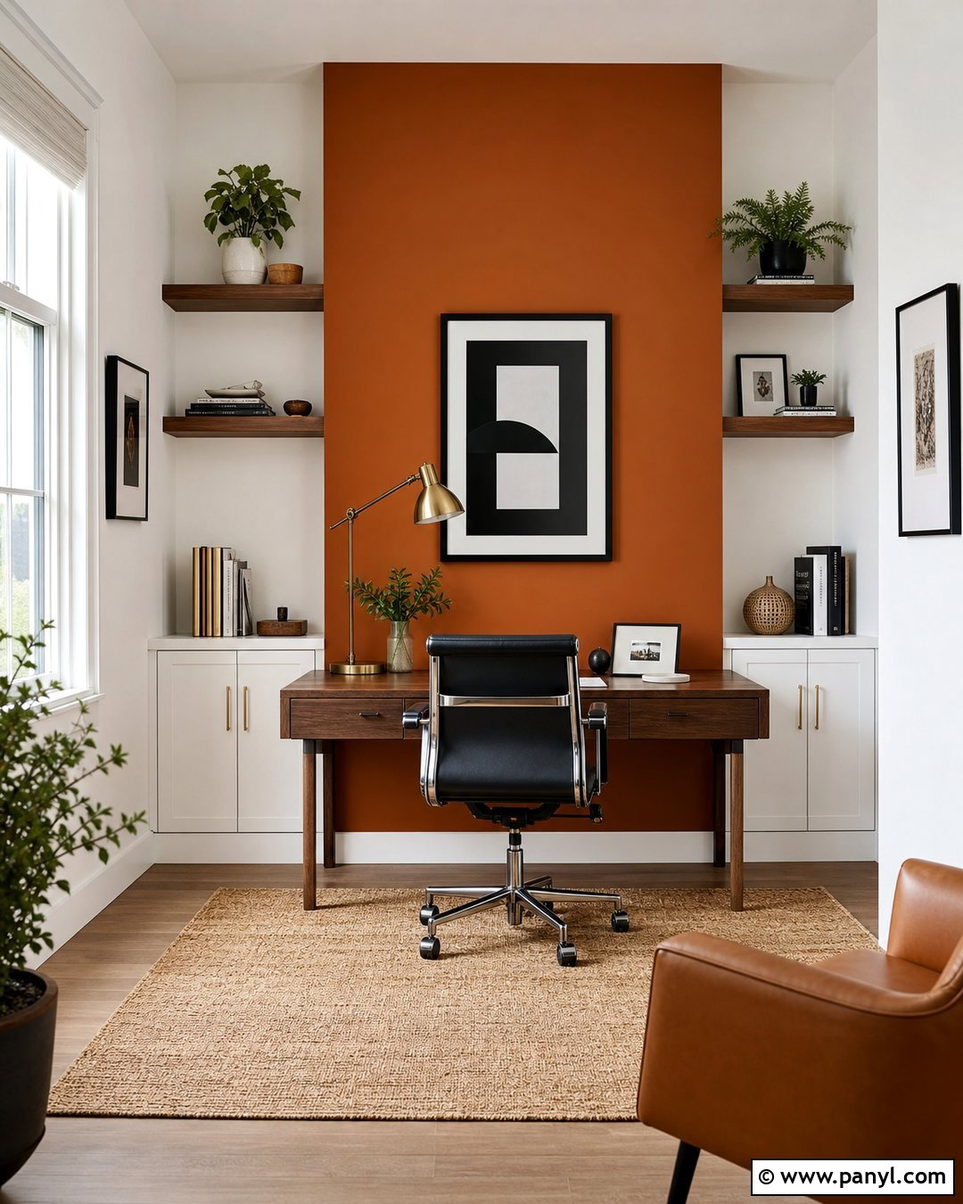 White And Orange Two Tone Walls - 45 two tone walls
