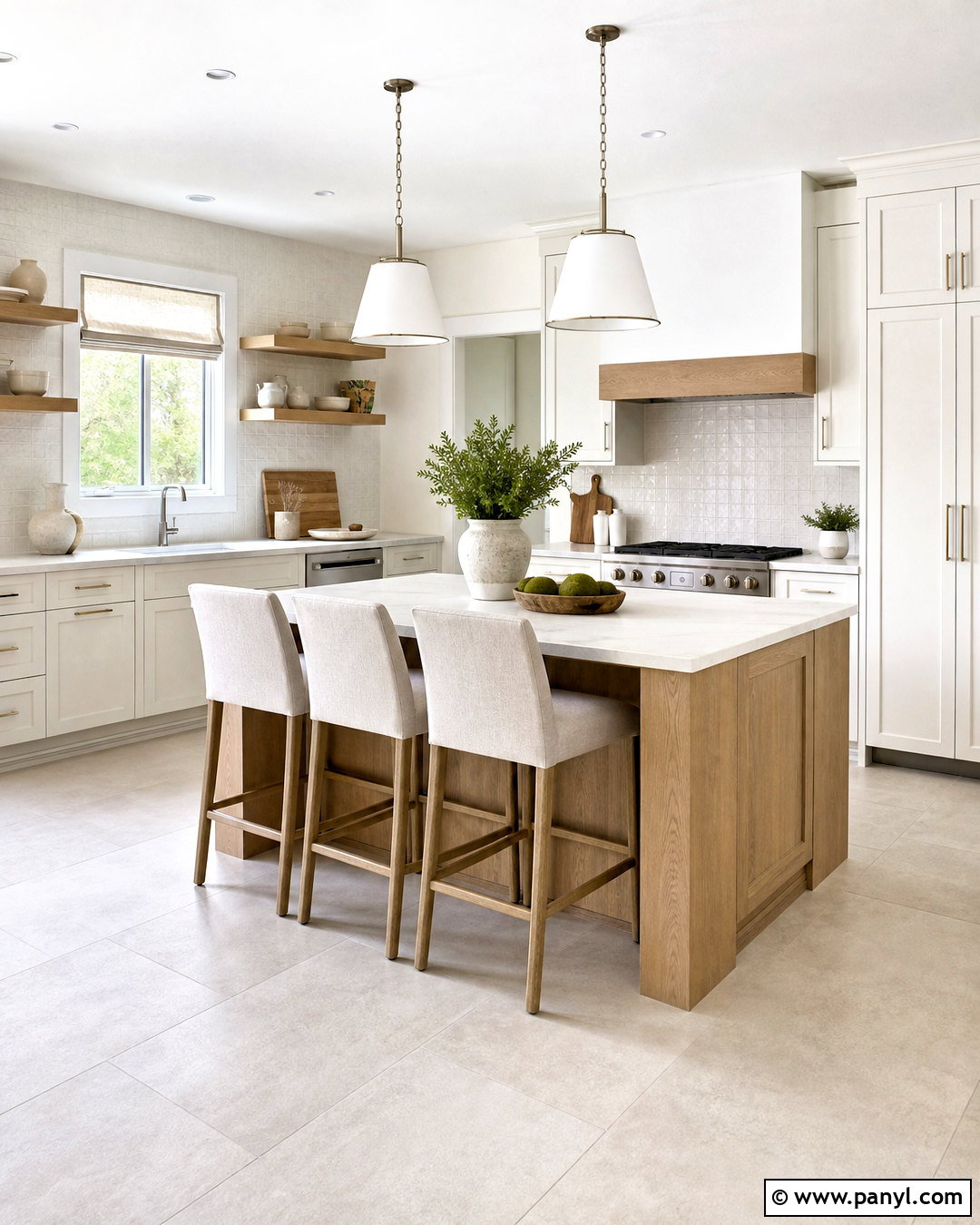 White And Pale Oak Kitchen - 20 kitchen colour schemes