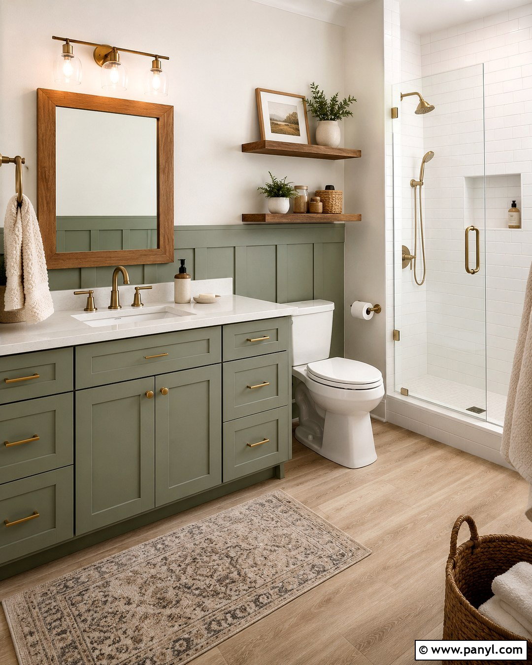 White And Sage Farmhouse Bathroom - 20 Farmhouse Bathroom Paint Colors Wall Ideas