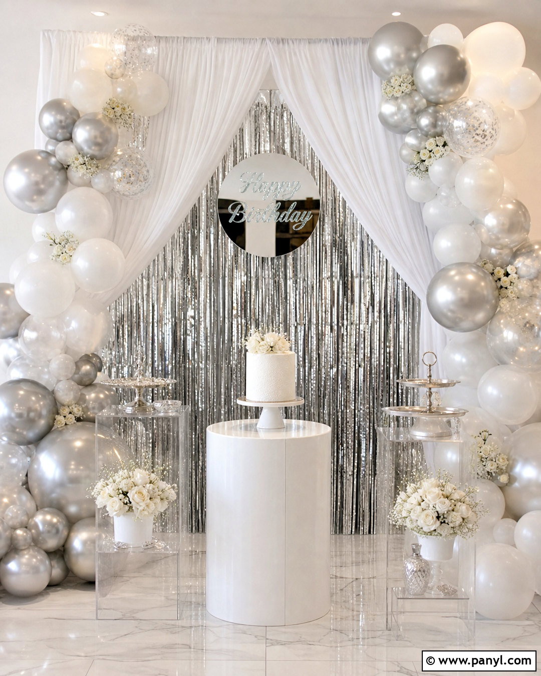 White And Silver Foil Curtain Backdrop - 20 foil curtain backdrop ideas birthday ideas