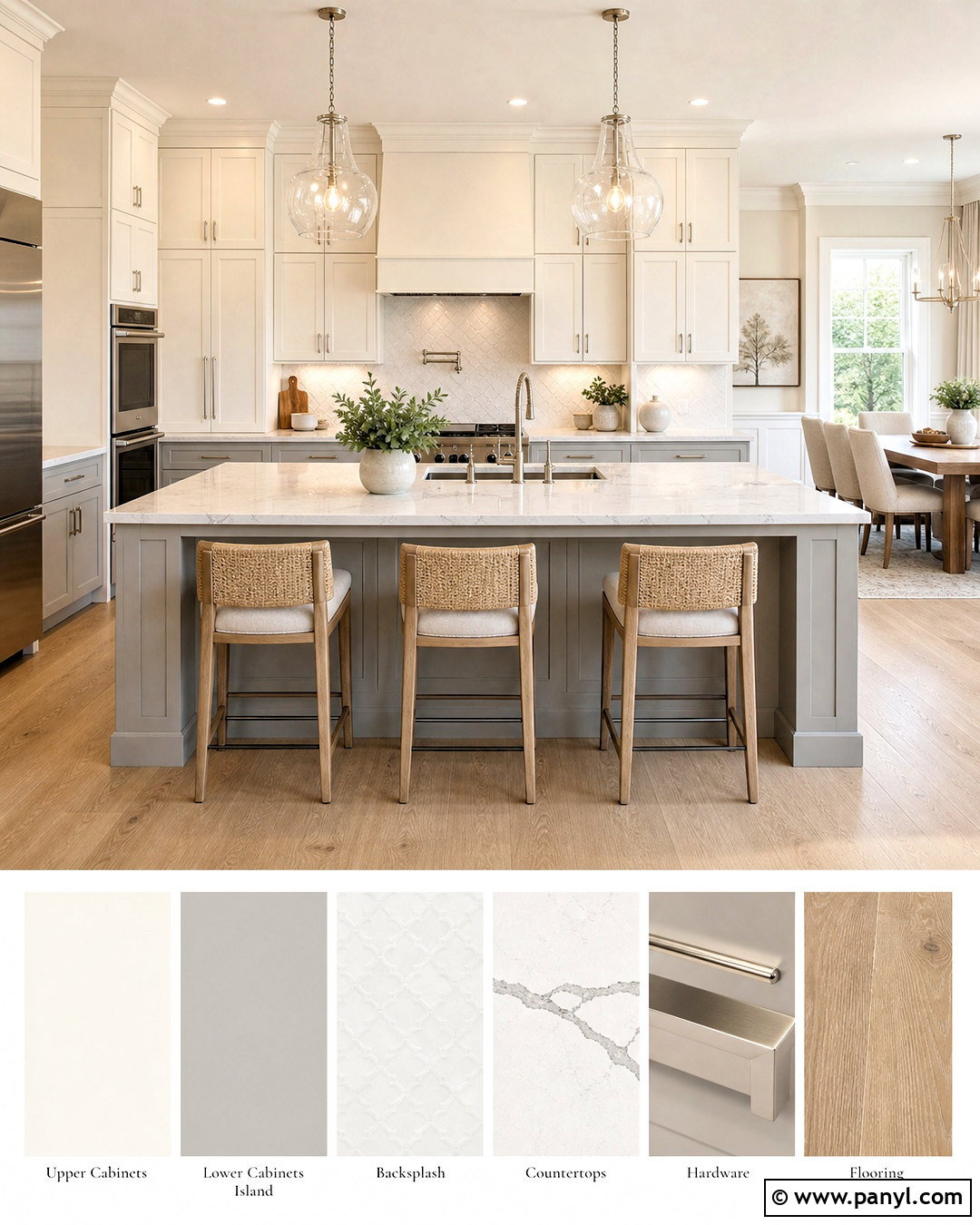 White And Soft Gray Kitchen Palette - 20 kitchen colour palettes