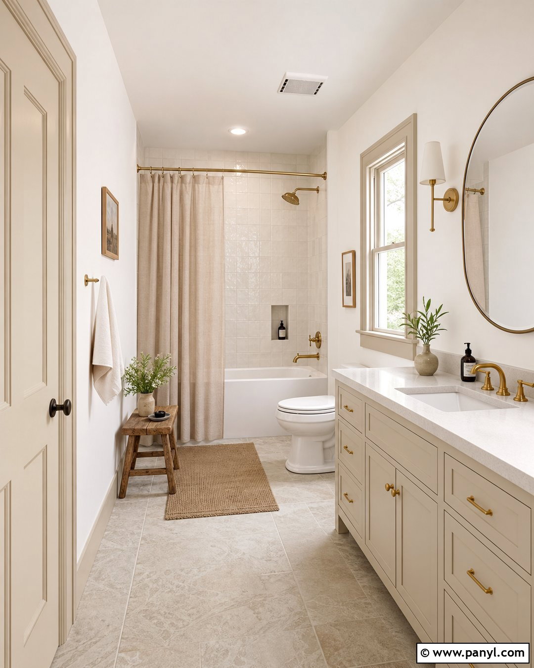 White Bathroom With Beige Trim - 25 White Walls With Beige Trim Ideas