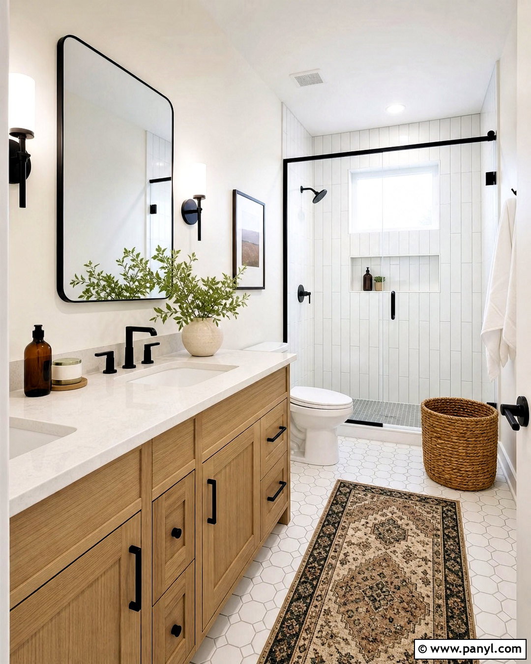 White Bathroom With Black Fixtures - 20 white interior design ideas