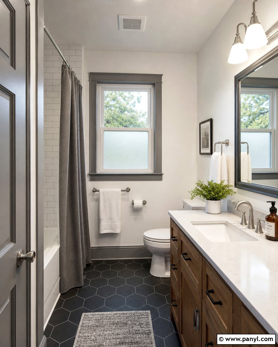 White Bathroom With Grey Trim - 30 White Walls Grey Trim Ideas