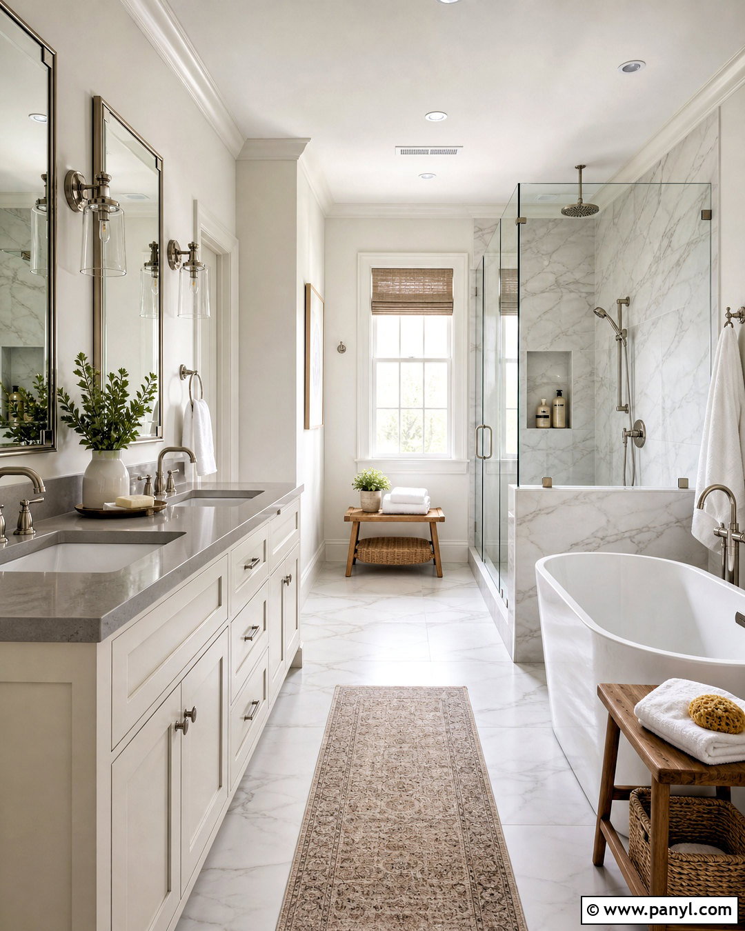 White Bathroom With Marble - 20 white home interiors