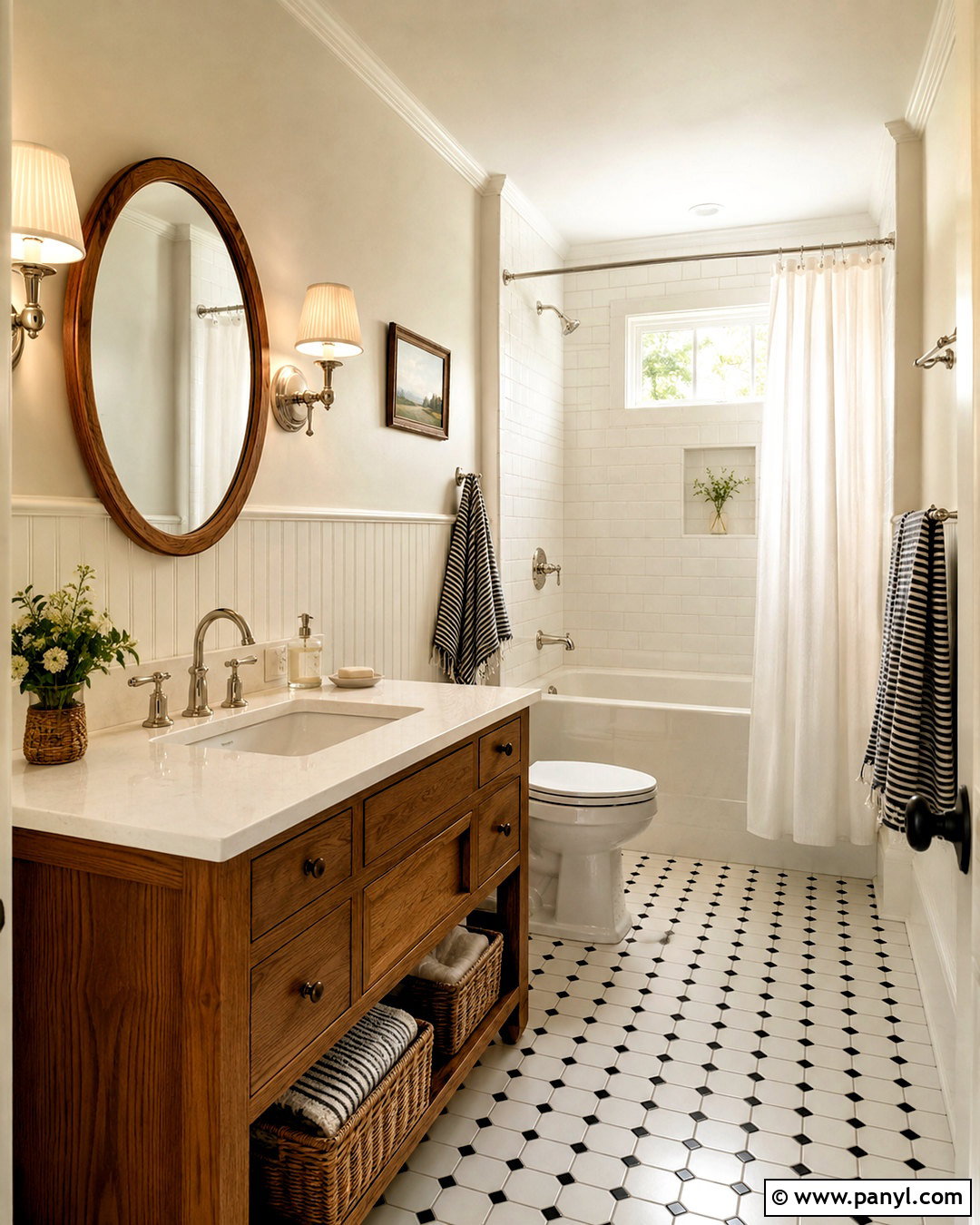 White Beadboard Cottage Bathroom - 20 cottage bathroom ideas
