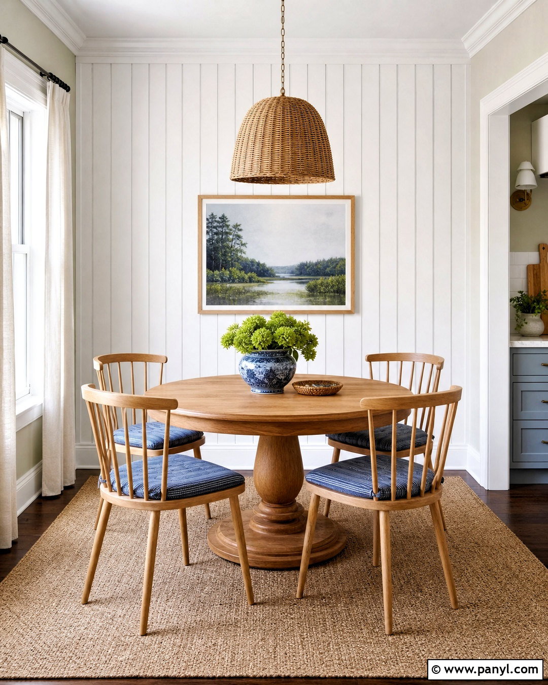 White Beadboard Dining Accent Wall - 20 small accent wall ideas