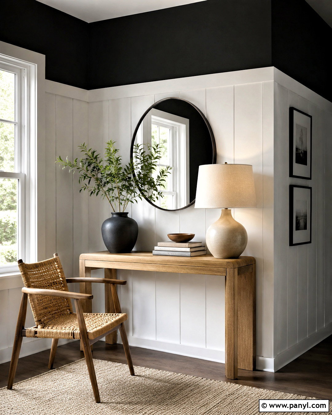 White Board And Batten With Black Accent Corner - 20 White Board And Batten With Black Wall Ideas