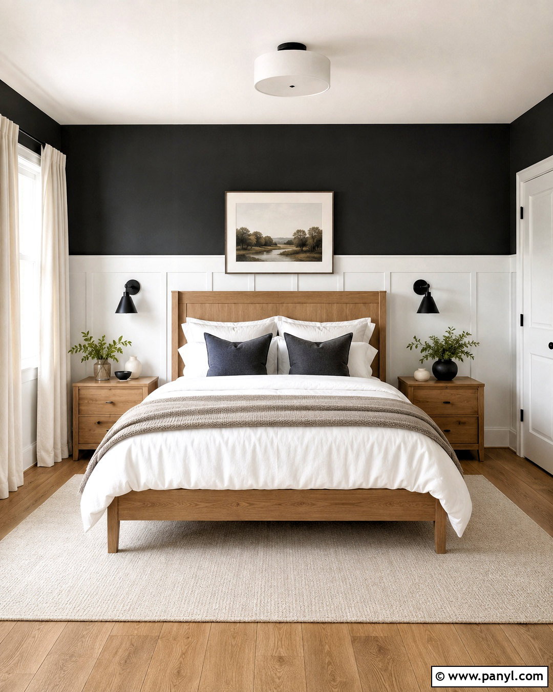 White Board And Batten With Black Bedroom Wall - 20 White Board And Batten With Black Wall Ideas