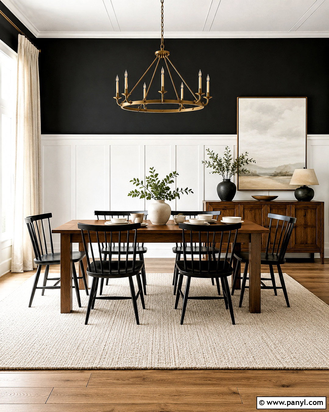 White Board And Batten With Black Dining Room Wall - 20 White Board And Batten With Black Wall Ideas