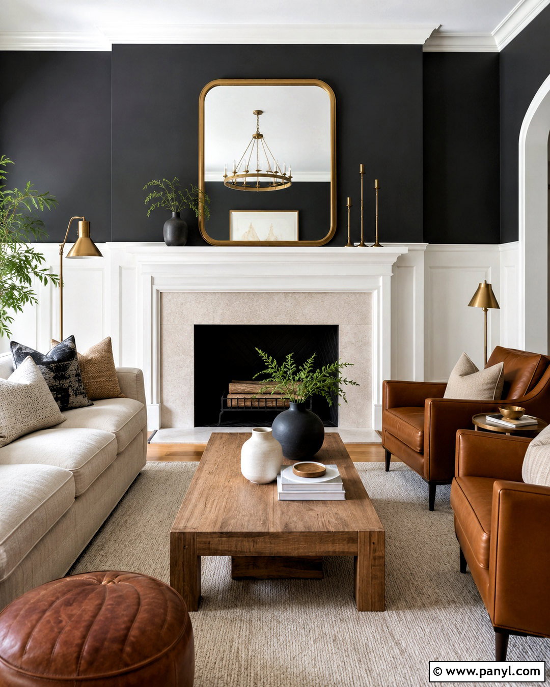 White Board And Batten With Black Fireplace Wall - 20 White Board And Batten With Black Wall Ideas