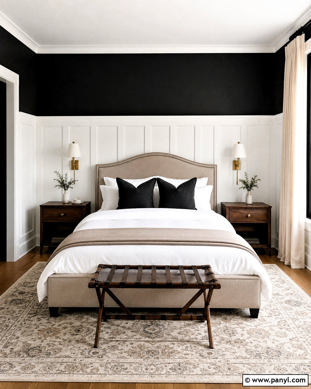 White Board And Batten With Black Guest Bedroom Wall - 20 White Board And Batten With Black Wall Ideas
