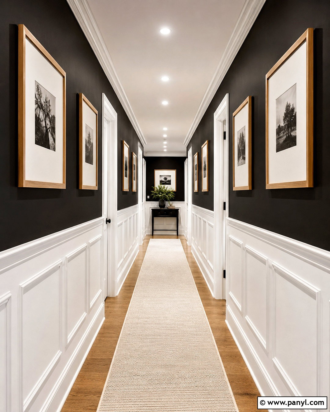 White Board And Batten With Black Hallway Wall - 20 White Board And Batten With Black Wall Ideas