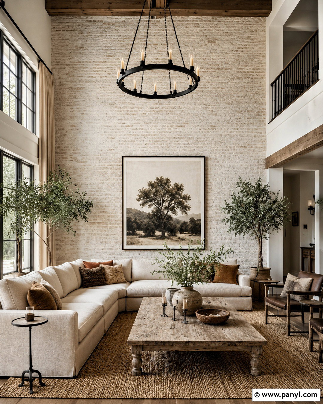 White Brick Accent Wall - 35 tall accent wall high ceilings