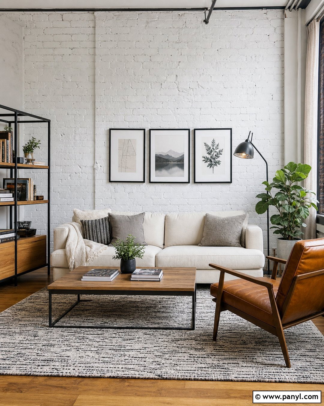White Brick Accent Wall - 25 Small Room Accent Wall Ideas