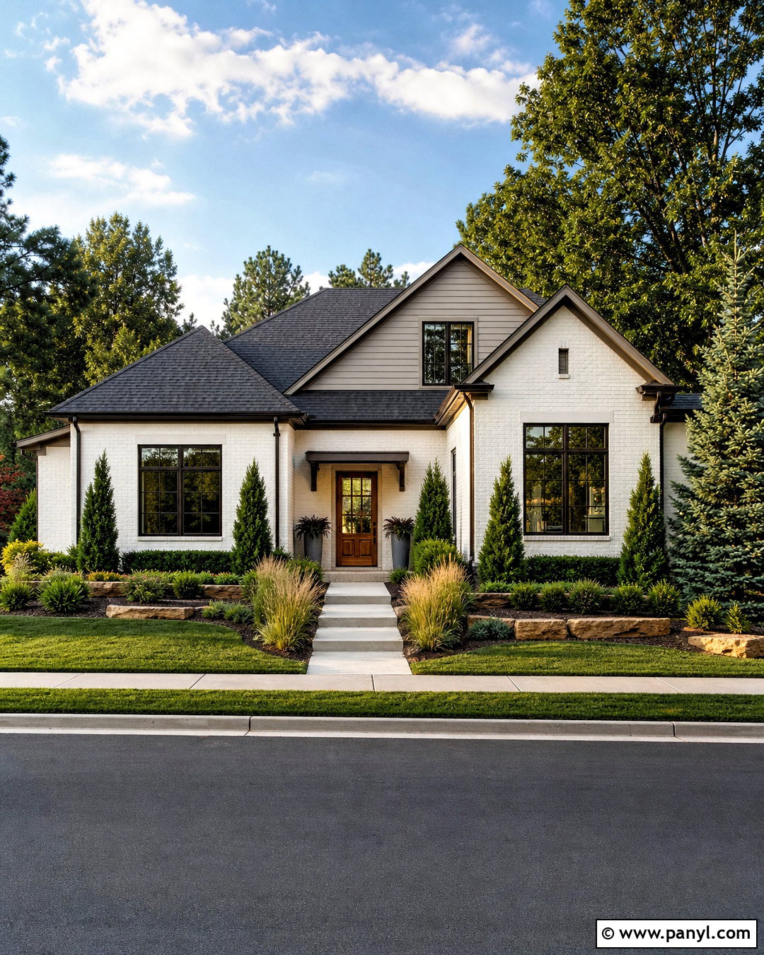 White Brick And Taupe Exterior Color Scheme - 20 house exterior colors schemes