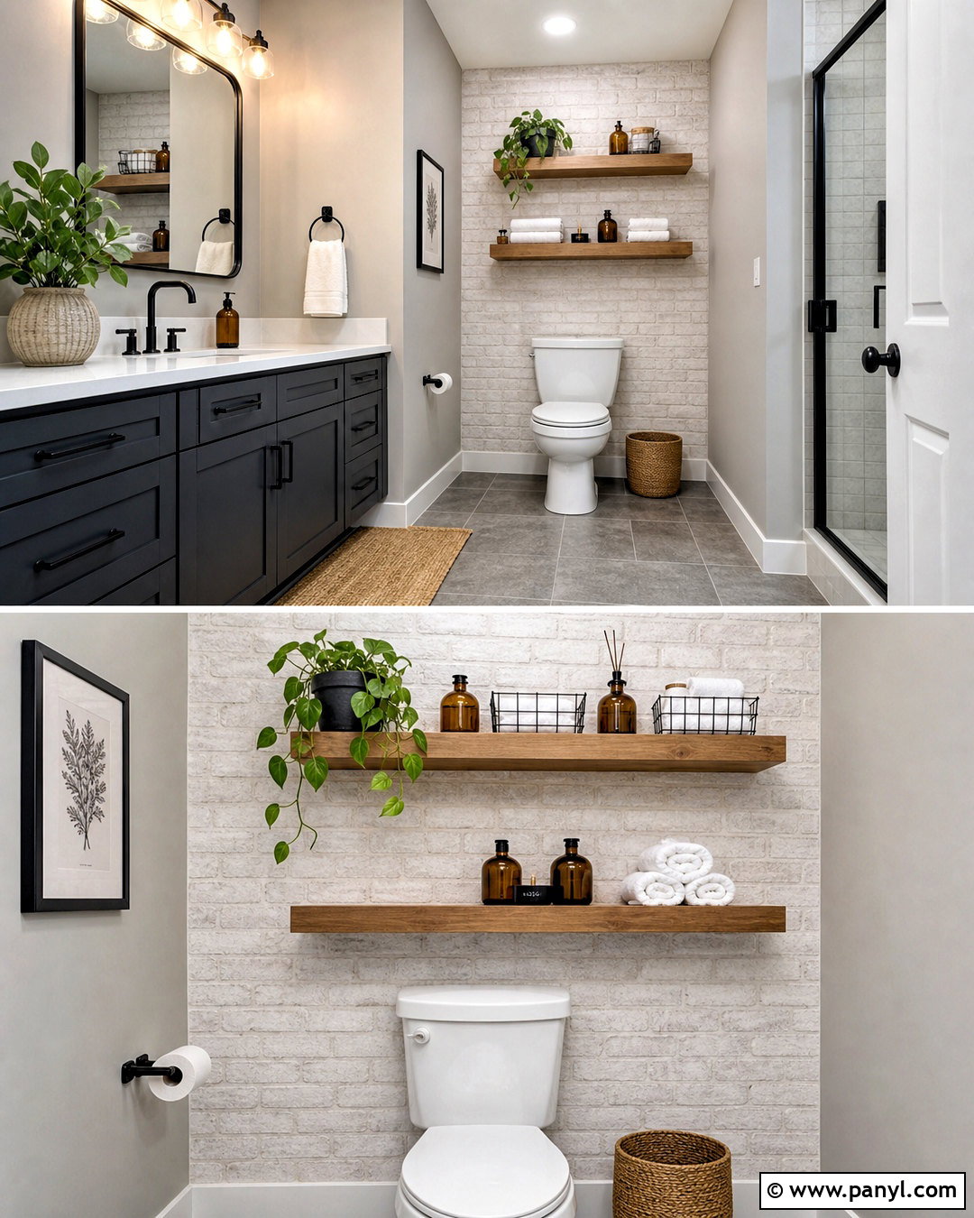 White Brick Behind Toilet Accent Wall - 20 behind toilet accent wall ideas