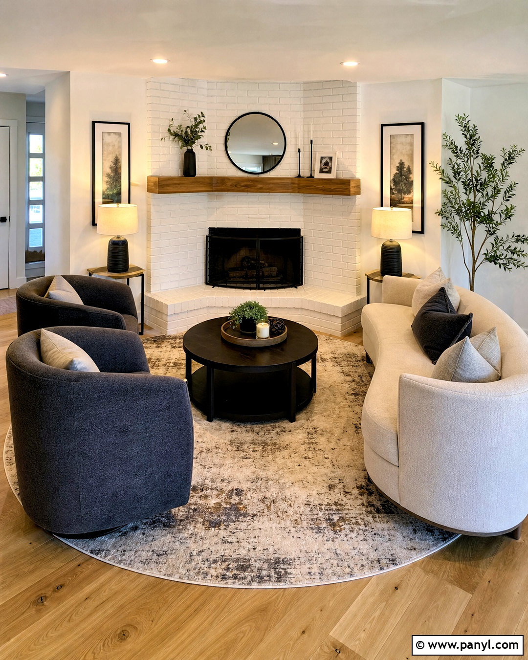 White Brick Corner Fireplace - 20 white painted brick fireplace ideas