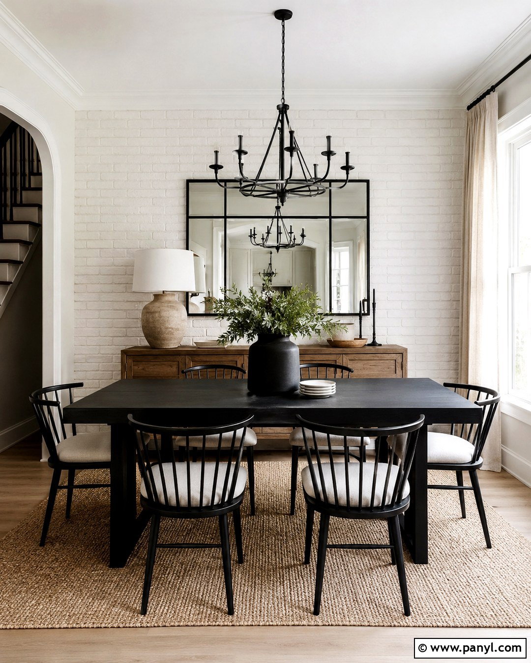 White Brick Dining Room Accent Wall - 20 White And Black Accent Wall Ideas