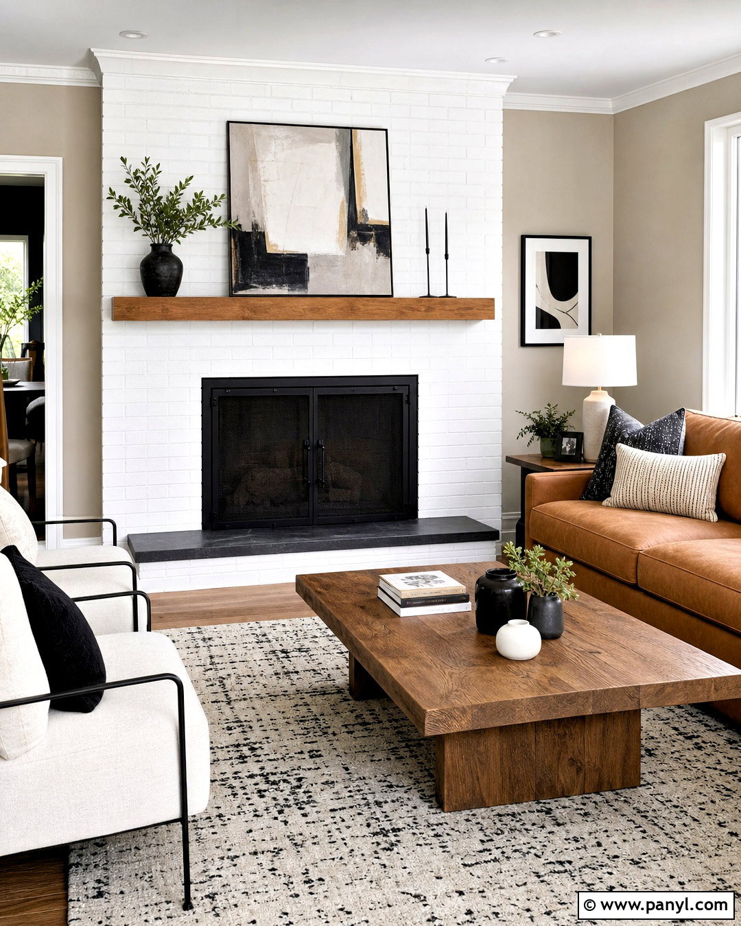 White Brick Fireplace With Black Hearth - 20 white painted brick fireplace ideas