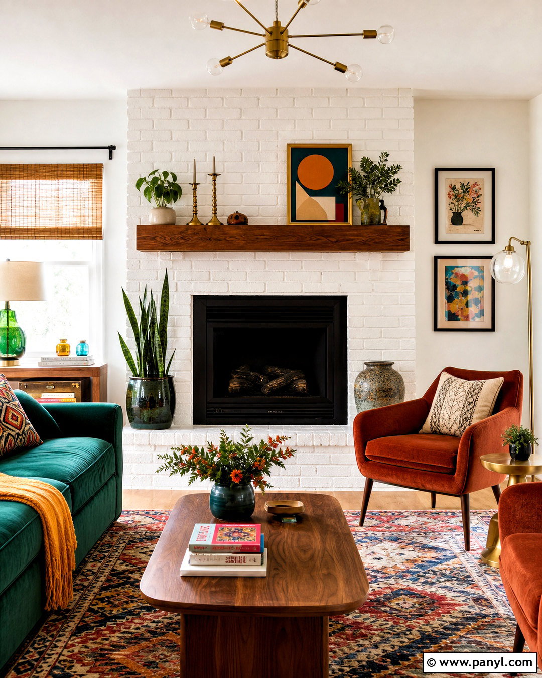White Brick Fireplace With Colorful Decor - 20 white painted brick fireplace ideas