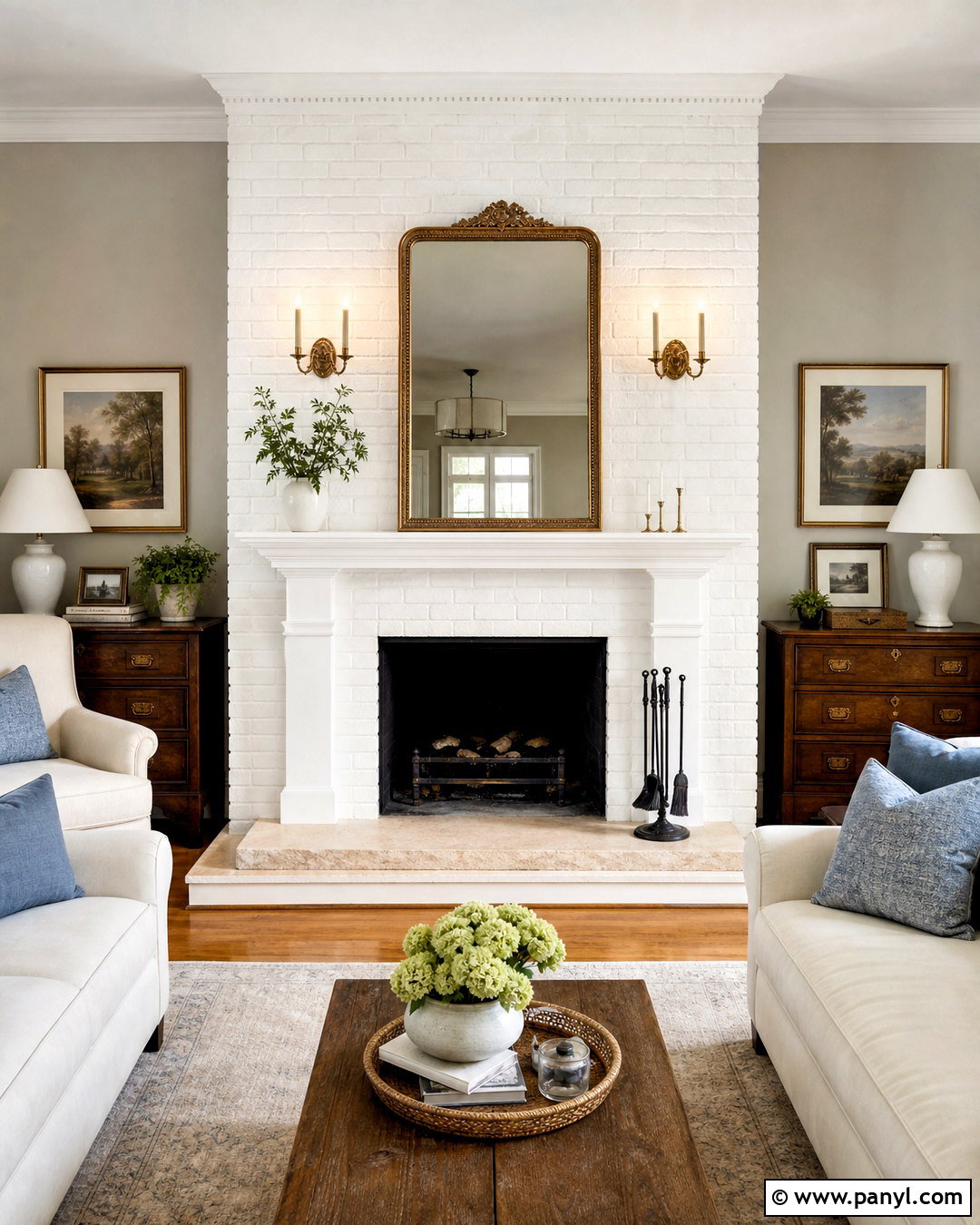 White Brick Fireplace With White Mantel - 20 white painted brick fireplace ideas