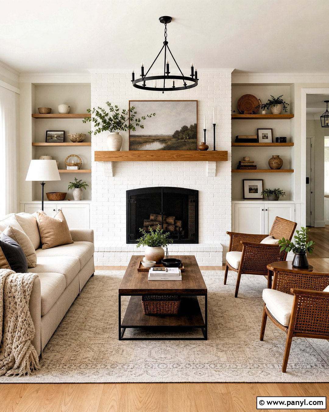 White Brick Fireplace - 20 fireplace painting ideas